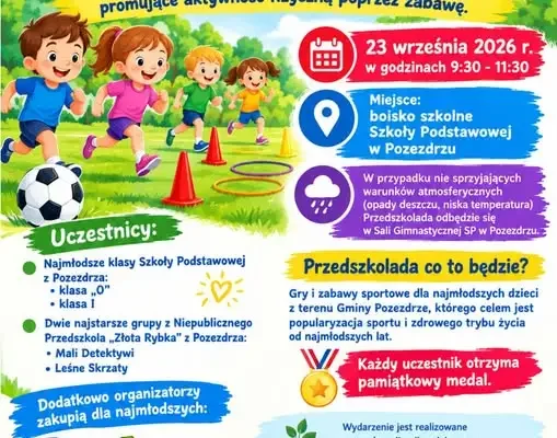 Przedszkolada 2026 w Pozezdrzu – sportowa zabawa dla najmłodszych już 23 września