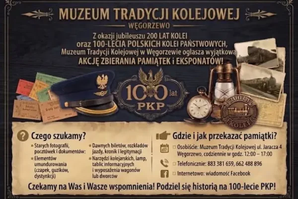 100-lecie PKP: Muzeum w Węgorzewie apeluje o kolejowe pamiątki