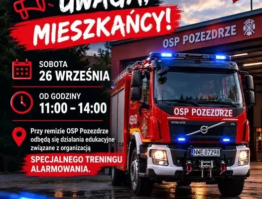 Pozezdrze: pokaz specjalnego alarmowania przy remizie OSP już 26 września