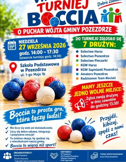 VII Sołecki Turniej Boccia o Puchar Wójta Gminy Pozezdrze już w niedzielę