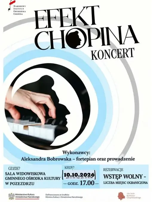 Koncert chopinowski w Pozezdrzu – Aleksandra Bobrowska na scenie GOK