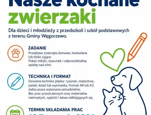 Konkurs plastyczny „Nasze kochane zwierzaki” w Gminie Węgorzewo