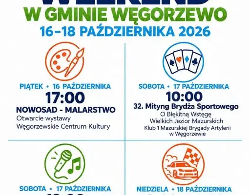 Weekend w Węgorzewie: wernisaż, brydż, koncert tenorów i Wrak Race