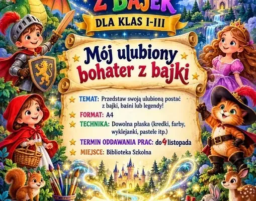 Konkurs plastyczny „Mój ulubiony bohater z bajki” w SP nr 1