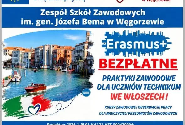 Technikum w Węgorzewie z Erasmusem: uczniowie pojadą na praktyki do Włoch